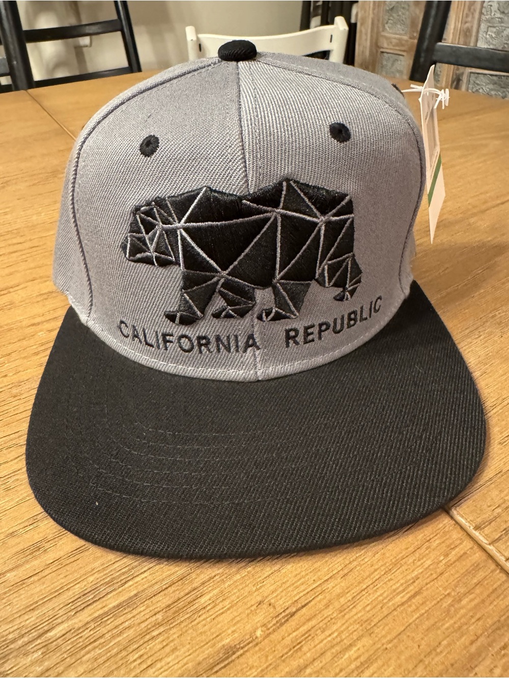 Ring of Fire Grey & Black Ca Republic Snapback Hat NWT